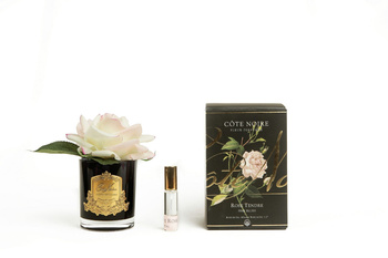 Cote Noire Kwiaty Pachnące pojedyncza róża Pink Blush w czarnym szkle