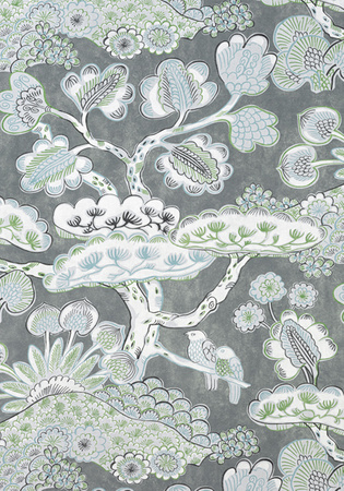 Tapeta NARA TREE HOUSE  Printed Fabrics - Anna French - My Honey Home