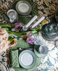 OBRUS BAWEŁNIANY EMERALD OKRĄGŁY- Ø 140 - ROSEBERRY HOME - MY HONEY HOME