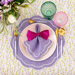 HAFTOWANE PODKŁADKI PURPLE PETALI - 6 SZT. - ⌀ 38.5 CM - ROSEBERRY HOME - MY HONEY HOME