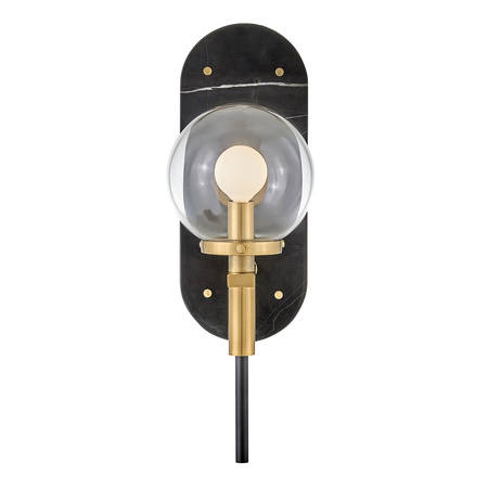 Kinkiet Gilda - 1 źródło światła - Czarny, klasyczny mosiądz