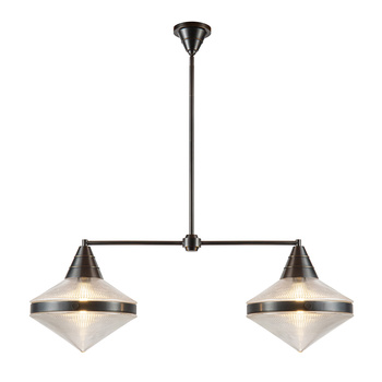 Lampa wyspowa Willard - 2 źródła światła - Miejski brąz