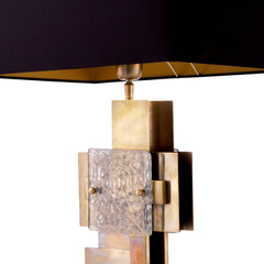 Lampa stołowa Eichholtz Langham  vintage brass finish z abażurem