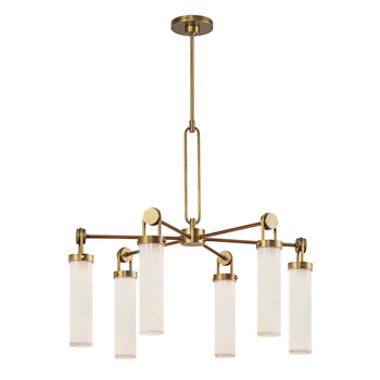 Żyrandol Wynwood - 6 źródeł światła - Vintage mosiądz