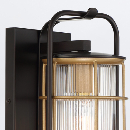 Średnia latarnia naścienna Rivamar - 1 źródło światła - Brązowo-złota