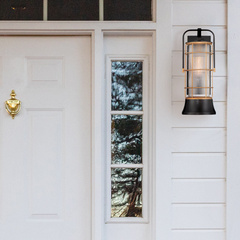 Średnia latarnia naścienna Rivamar - 1 źródło światła - Brązowo-złota