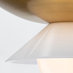 Duża lampa wisząca Saucer - 4 źródła światła - Postarzany mosiądz