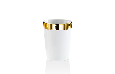 Kubek Decor Walther Biała porcelana / złoto 24-karatowe
