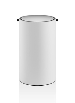 Pojemnik na papier z pokrywą obrotową Biały mat / Stal nierdzewna polerowana