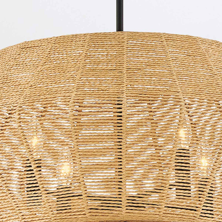 Żyrandol Luca - 10 źródeł światła - Czarny, karmelowy beż