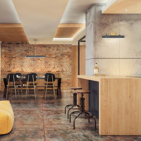 Kinkiet LED Valise - Vintage mosiądz, skóra smokingowa