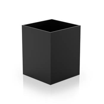Kosz na papier (kwadratowy) Decor Walther Sztuczna skóra czarna