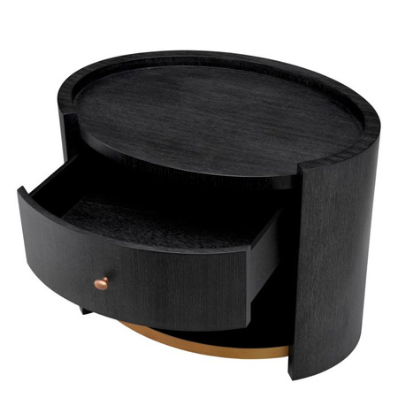 Stolik nocny Eichholtz Rosemberg charcoal grey oak veneer