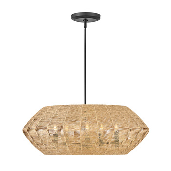 Lampa wisząca Luca - 5 źródeł światła - Czarny, karmelowy beż