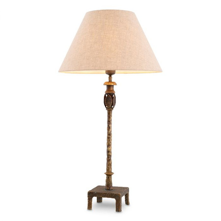 Lampa stołowa Eichholtz Santoro z mosiężnym wykończeniem w stylu vintage z abażurem