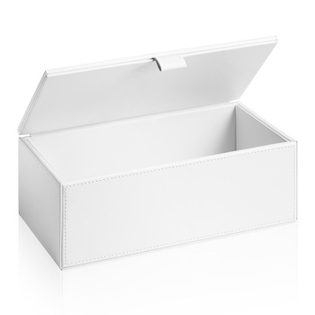 Duże pudełko z pokrywką Decor Walther Sztuczna skóra biała