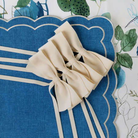 AKSAMITNE KOKARDKI DEKORACYJNE - IVORY BOWS - 6 SZT. - ROSEBERRY HOME - MY HONEY HOME