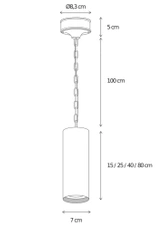 Lampa wisząca Authentage Tubelum na okrągłej podstawie