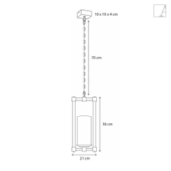 Lampa wisząca Authentage Bellefeu quadre