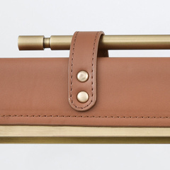 Kinkiet LED Valise - Vintage mosiądz, skóra koniakowa