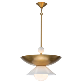 Duża lampa wisząca Saucer - 4 źródła światła - Postarzany mosiądz