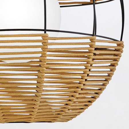 Średnia lampa wisząca Maddox - 1 źródło światła - Czarny, karmelowy beż