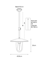 Lampa wisząca Authentage Elébase na rurze