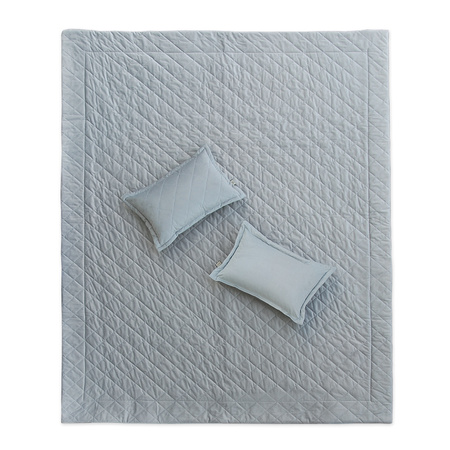 PODUSZKA DEKORACYJNA - PIKOWANA - SZARY WELUR - 30 x 50 CM - MY HONEY HOME COLLECTION