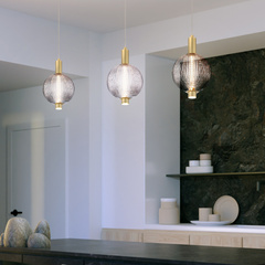 Mała lampa wisząca Palmas - 1 źródło światła - Szczotkowane złoto