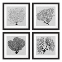 Grafika Shadow Sea Fans zestaw 4 szt. Eichholtz - My Honey Home