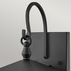 Mała latarnia naścienna Huntersfield - 1 źródło światła - Czarny