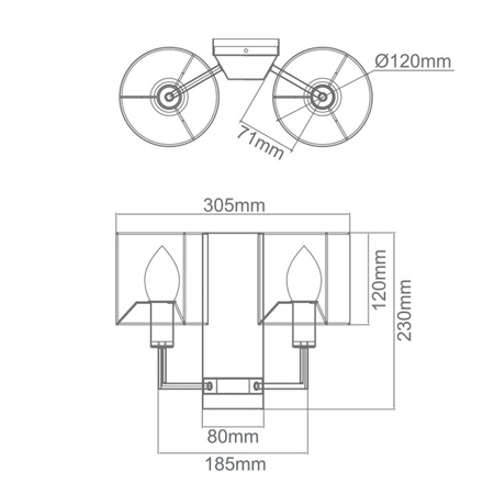 Kinkiet Casa Old Gold Parette Orlicki Design