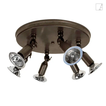 Lampa kierunkowa Authentage Fiston na okrągłym talerzu - duża