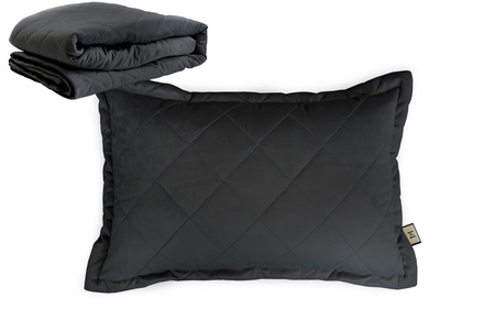 PLED PIKOWANY - CZARNY WELUR - 160 x 240 - MY HONEY HOME COLLECTION