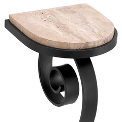 Konsola Ophira gunmetal finish travertine