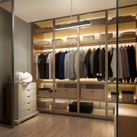 Lampa wyspowa LED Valise - Vintage mosiądz, skóra smokingowa