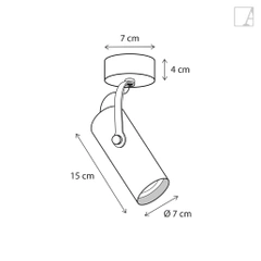 Lampa kierunkowa Authentage Tubelum o cylindrycznej podstawie
