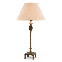 Lampa stołowa Eichholtz Santoro z mosiężnym wykończeniem w stylu vintage z abażurem