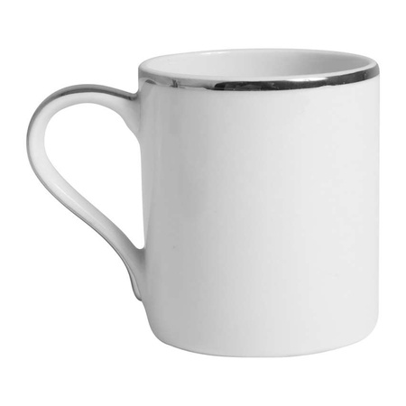 FILIŻANKA DO ESPRESSO GINGER - BIAŁO-SREBRNA - 100ML - COTE TABLE - MY HONEY HOME