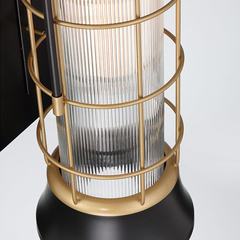 Średnia latarnia naścienna Rivamar - 1 źródło światła - Brązowo-złota