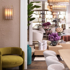 Krzesło Eichholtz Chaplin Savona vintage zielony aksamit