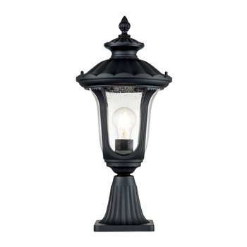 Mała latarnia stojąca Chicago - 1 źródło światła - Teksturowana czerń