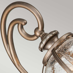 Mała latarnia naścienna Halleron - 2 źródła światła - Oksydowany brąz