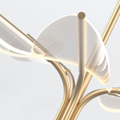 Mała lampa wisząca LED Floriana - Naturalny mosiądz