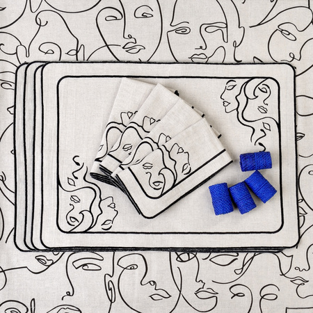 HAFTOWANE SERWETKI VENUS - 6 SZT. - 38.5 x 38.5 CM - ROSEBERRY HOME - MY HONEY HOME