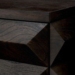 Komoda Denver mocha oak veneer brushed brass finish