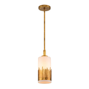 Lampa wisząca Sawgrass - 1 źródło światła - Płatkowe złoto