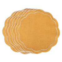 HAFTOWANE PODKŁADKI YELLOW PETALI - 6 SZT. - ⌀ 38.5 CM - ROSEBERRY HOME - MY HONEY HOME