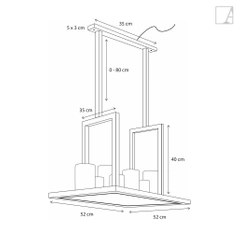 Lampa wisząca Authentage Bellefeu carré