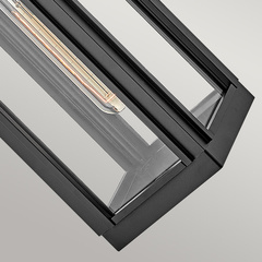 Mała latarnia naścienna Sag Harbor - 1 źródło światła - Czarne